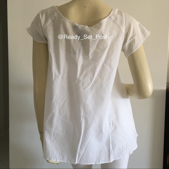 DKNY petite white short sleeve blouse w/ camisole - Picture 5 of 8